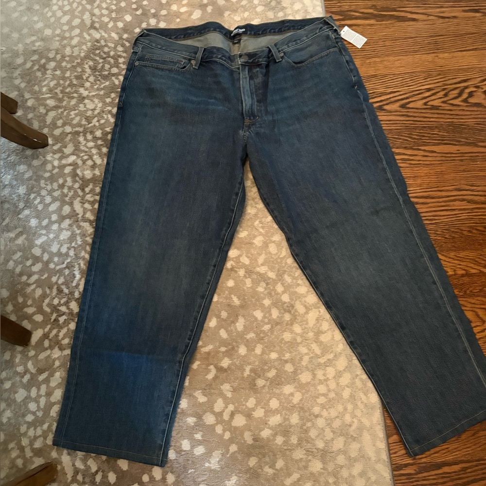 NWT Men’s Lands End Medium Wash Relaxed 5 Pocket Jeans size 44